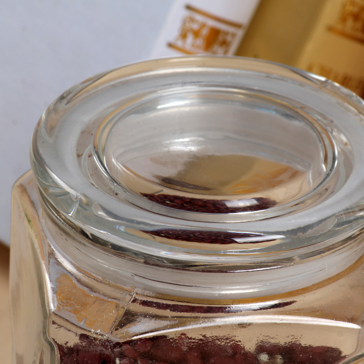 Wholesale Large Size Square Air Tight Glass Food Storage Jar with Round Lid Canned Food Star Shaped Transparent CN;JIA GJ-017 NJ