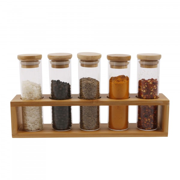 Wholesale Large Volume Kitchen Storage Jars Cereal Honey Spice Storage Glass Jar With Wooden Lid