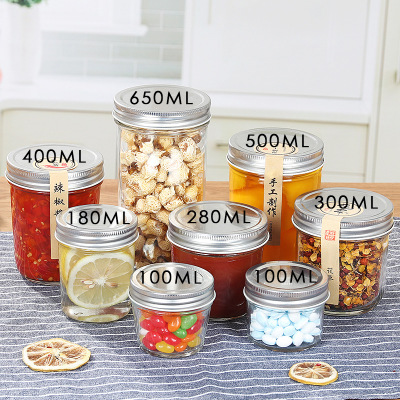 Wholesale Lead-Free Caviar Glass Bottle Mini Glass Jam Bottle Chili Sauce Bottle With Lid