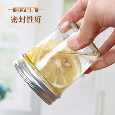 Wholesale Lead-Free Caviar Glass Bottle Mini Glass Jam Bottle Chili Sauce Bottle With Lid
