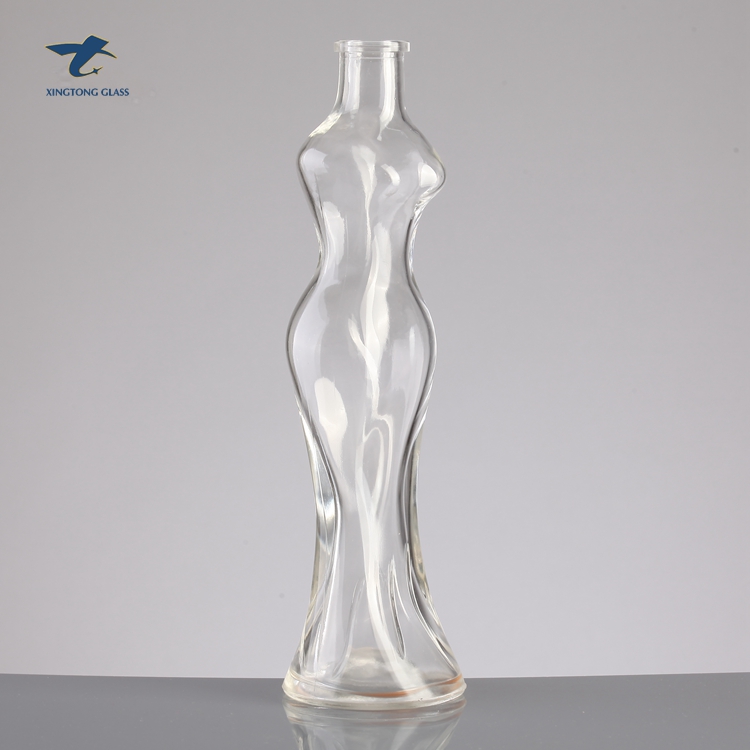 Wholesale Lead-Free Elegant Women Body Shaped Glass Bottle For Stopper