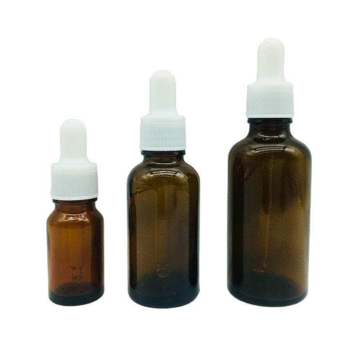Wholesale Little 10/20/30/ml amber glass dropper bottle essential oil face body oil for sale