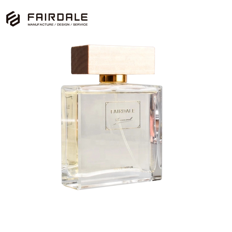 Wholesale Luxury 100ml Wooden Cap Glass Perfume Bottle Empty Perfume Spray Bottle