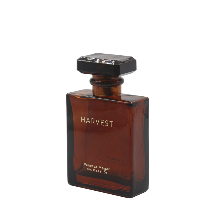 Wholesale Luxury 30ml 50ml 100ml Amber Empty Square  Glass Spray Perfume Bottle