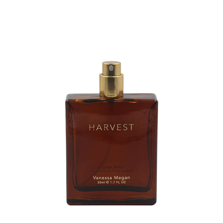 Wholesale Luxury 30ml 50ml 100ml Amber Empty Square Glass Spray Perfume Bottle