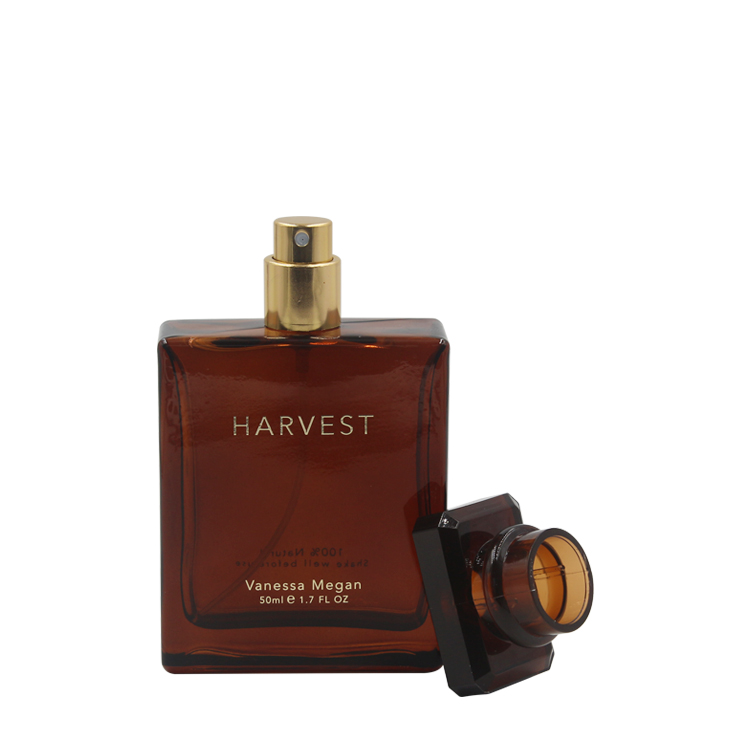 Wholesale Luxury 30ml 50ml 100ml Amber Empty Square Glass Spray Perfume Bottle