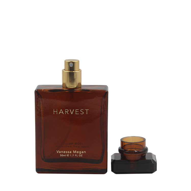 Wholesale Luxury 30ml 50ml 100ml Amber Empty Square Glass Spray Perfume Bottle