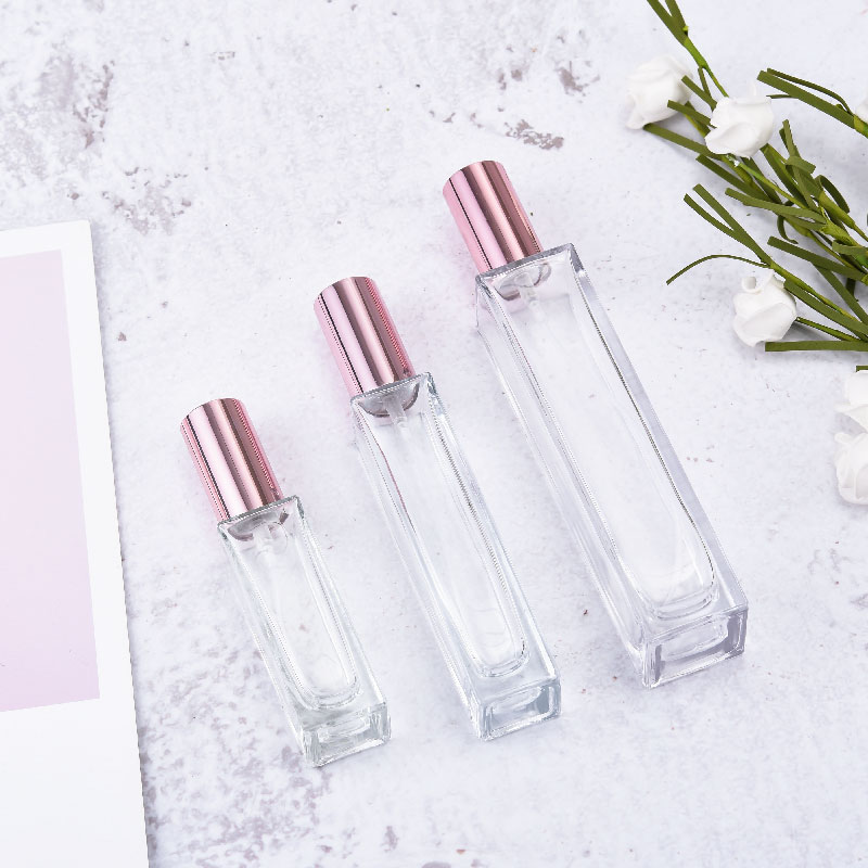 Wholesale Luxury 30ml 50ml 100ml Clear Empty Square Shaped Glass Spray Perfume Bottle