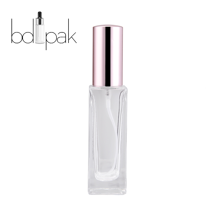 Wholesale Luxury 30ml 50ml 100ml Clear Empty Square Shaped Glass Spray Perfume Bottle