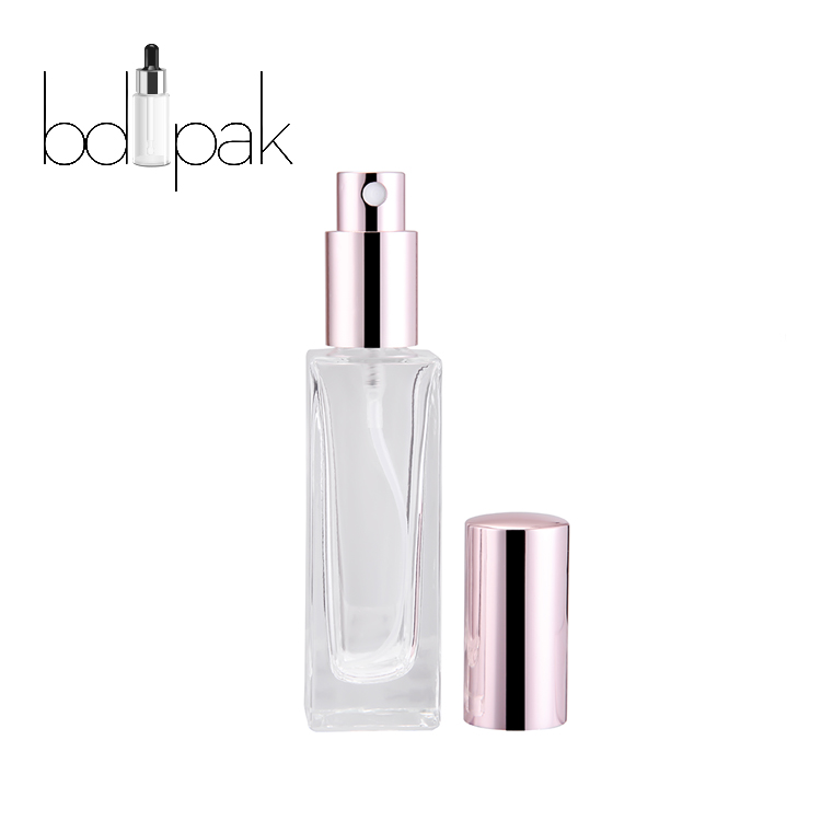 Wholesale Luxury 30ml 50ml 100ml Clear Empty Square Shaped Glass Spray Perfume Bottle