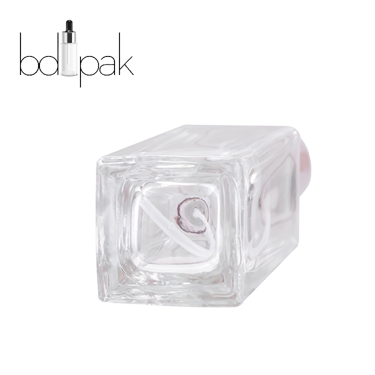 Wholesale Luxury 30ml 50ml 100ml Clear Empty Square Shaped Glass Spray Perfume Bottle