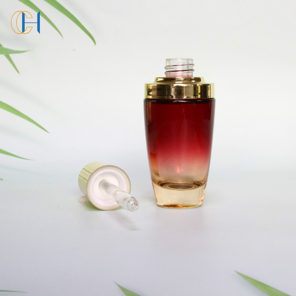 Wholesale Luxury 30ml 50ml Glass Serum Bottle With Dropper/Spray lotion Pump