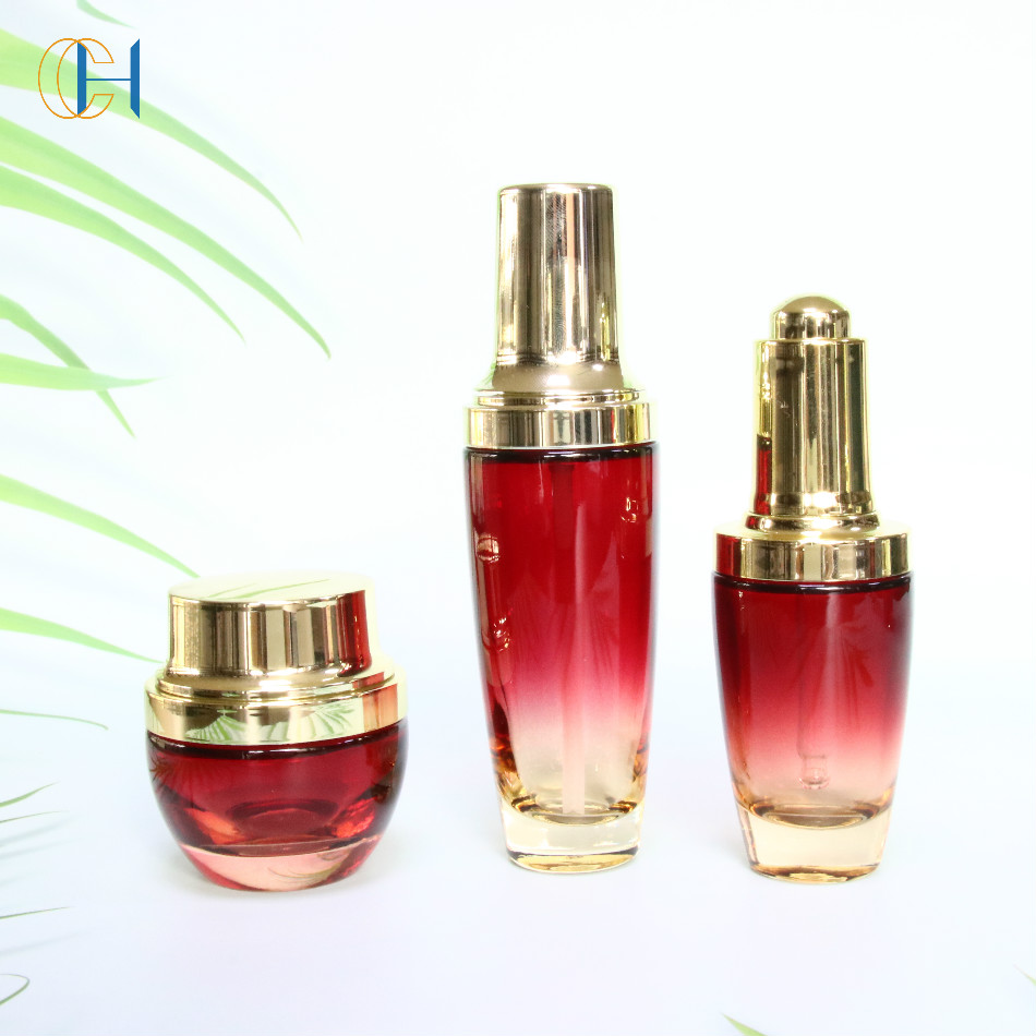 Wholesale Luxury 30ml 50ml Glass Serum Bottle With Dropper/Spray lotion Pump