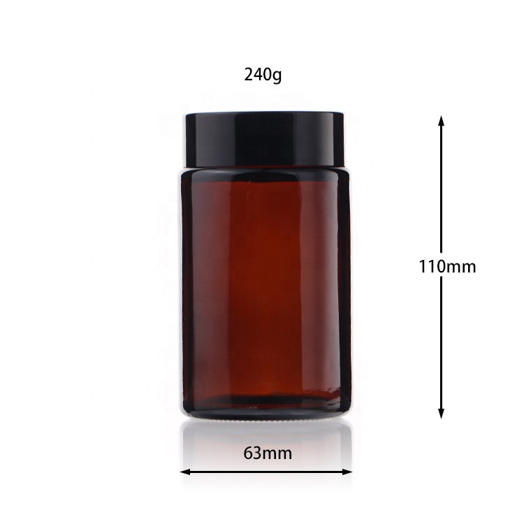 Wholesale Luxury 5g 10g 15g 20g 30g 50g 100g Amber Glass Cream Jar With Lid Wellbottle