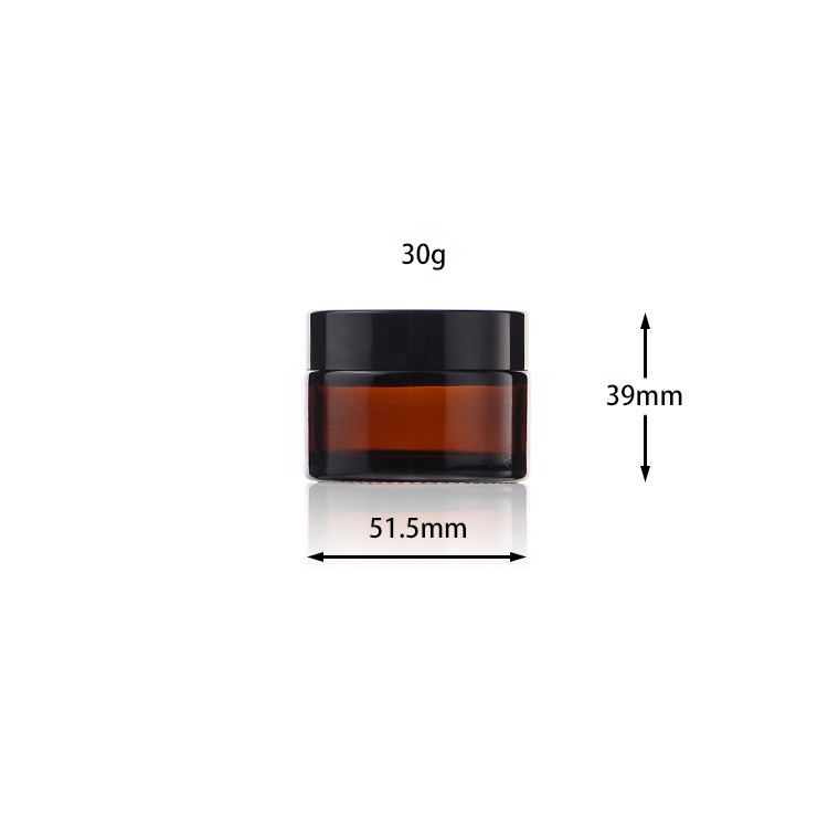 Wholesale Luxury 5g 10g 15g 20g 30g 50g 100g Amber Glass Cream Jar With Lid Wellbottle
