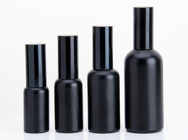Wholesale Luxury 5ml 10ml 15ml 20ml 30ml 50ml 100ml Matte Black Cosmetic Glass Spray Bottle with Pump Sprayer