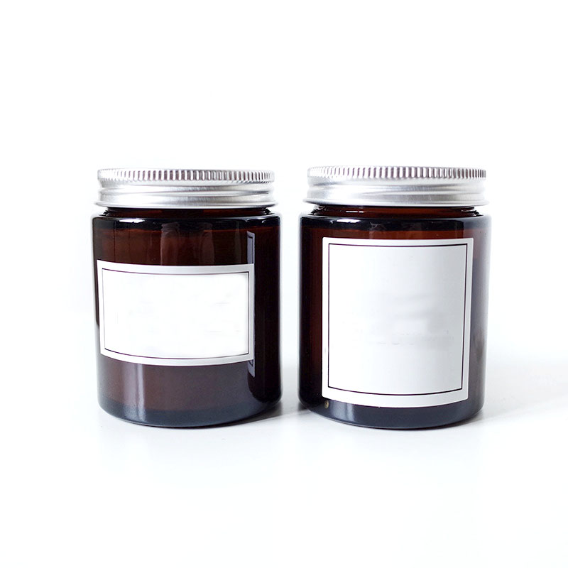 Wholesale Luxury 8oz Amber Glass Soy Wax Candle Jar Scented Candle containers