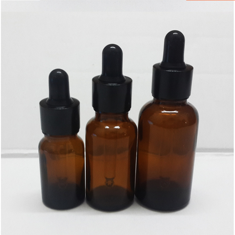 Wholesale Luxury Amber Glass Bottle Dropper Bottle With Dropper And Box 30 Ml 60ML 125ML