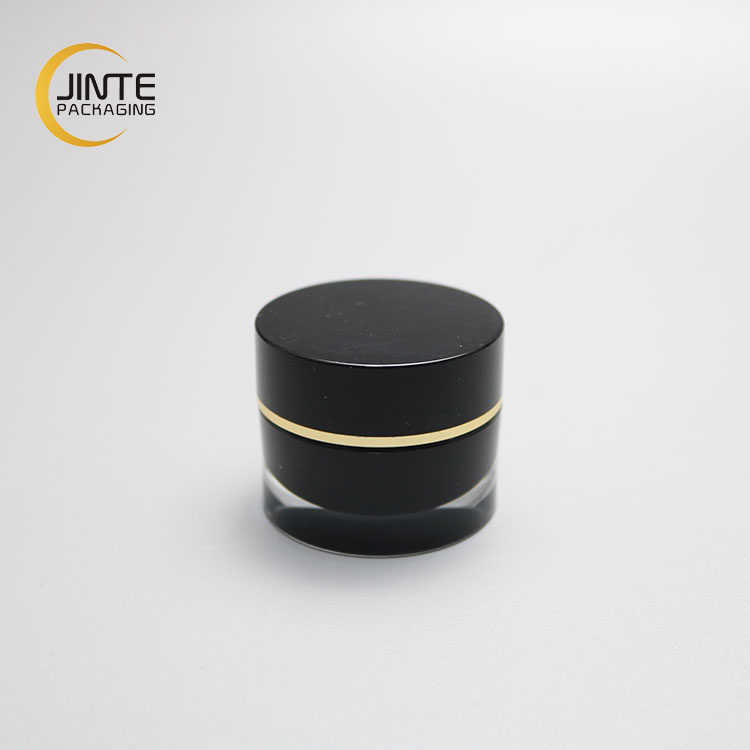 Wholesale Luxury Black Empty Double Wall Cosmetic Acrylic 5ml Cream Jar inner PP  For UV Gel Nails