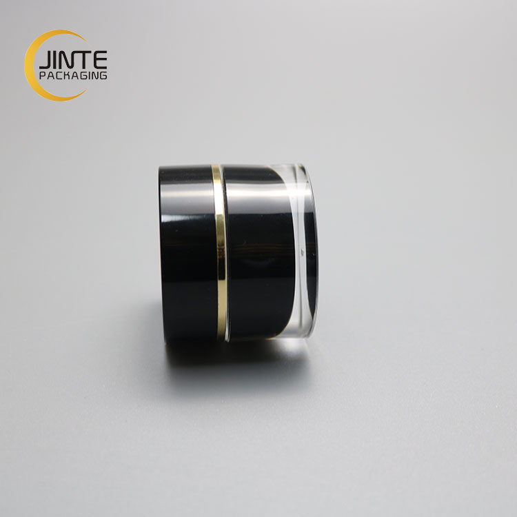 Wholesale Luxury Black Empty Double Wall Cosmetic Acrylic 5ml Cream Jar inner PP For UV Gel Nails