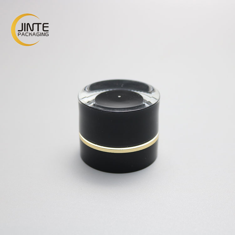Wholesale Luxury Black Empty Double Wall Cosmetic Acrylic 5ml Cream Jar inner PP For UV Gel Nails