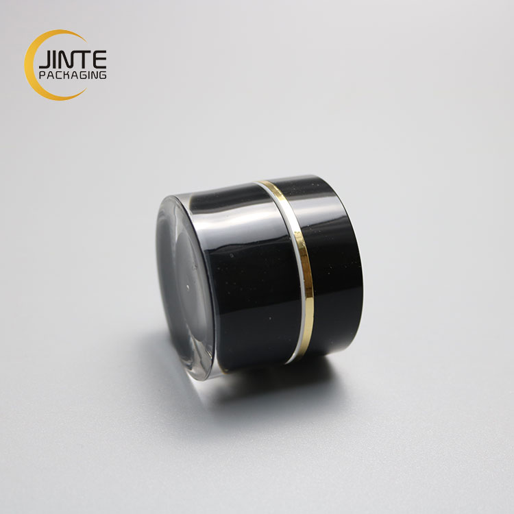 Wholesale Luxury Black Empty Double Wall Cosmetic Acrylic 5ml Cream Jar inner PP For UV Gel Nails