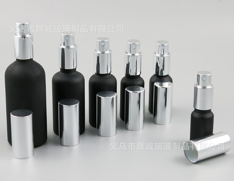 Wholesale Luxury Black Frosted Empty Spray Bottle Perfume Spray Bottle 10ml 15ml 20ml 30ml 50ml 100ml