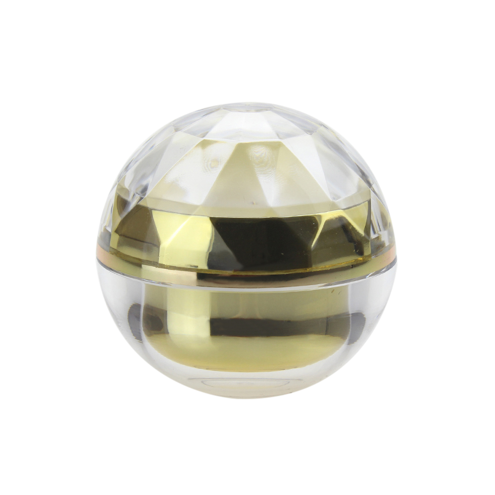 Wholesale Luxury Clear and Gold Double Wall Acrylic Jar, Thick 50g Round Plastic Cosmetic Empty Cream Jar