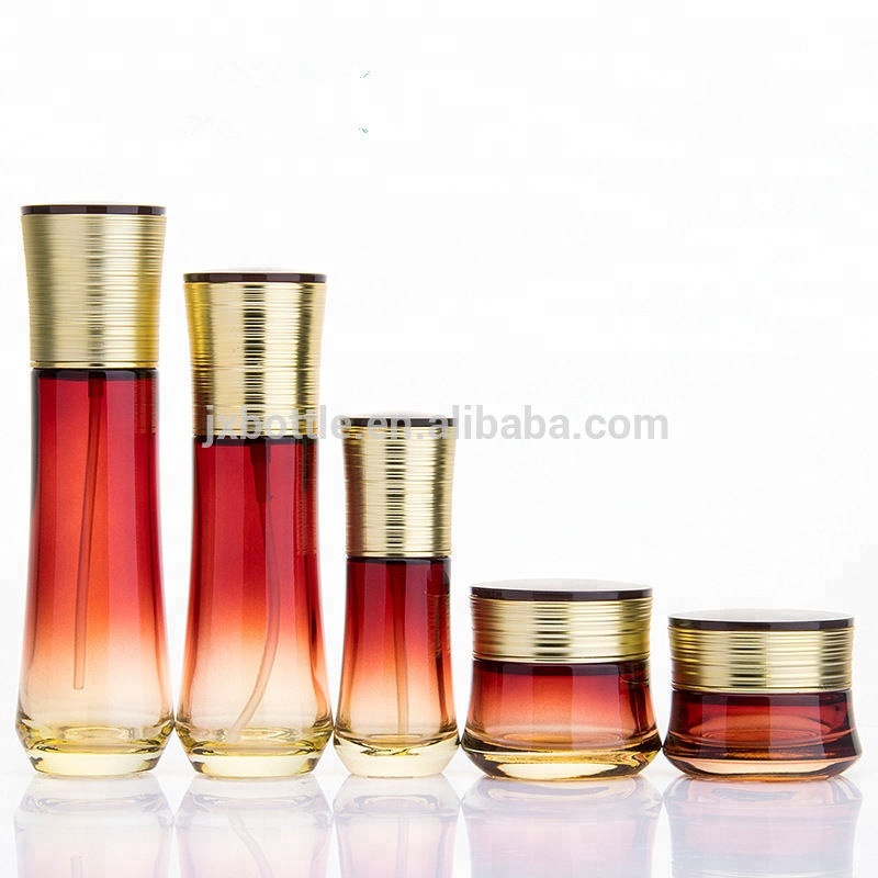 Wholesale Luxury Cosmetic Containers Set Glass Empty Lotion Bottles Cream Jars 30g50g40ml100ml120ml High Quality China Supplier