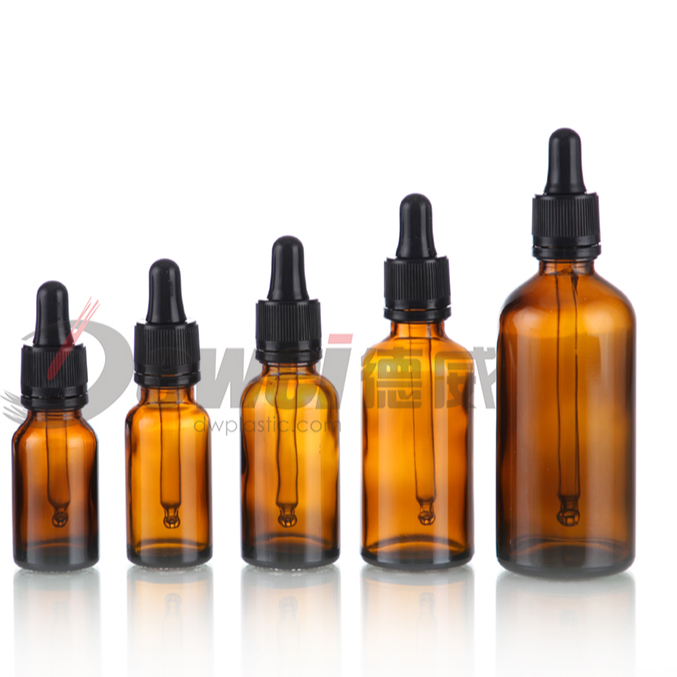 Wholesale Luxury Cosmetic Oil Glass Syrup Bottle Amber Bottle Dropper With Dropper
