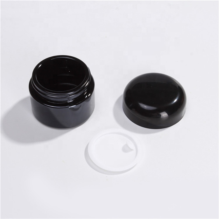 Wholesale Luxury Custom 15ml 30ml 50ml Matte Black Round Eye Skin Face Glass Cream Jar Cosmetic Jars
