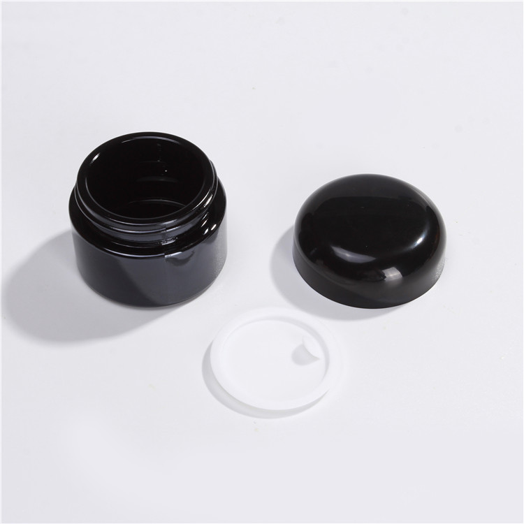 Wholesale Luxury Custom 15ml 30ml 50ml Matte Black Round Eye Skin Face Glass Cream Jar Cosmetic Jars