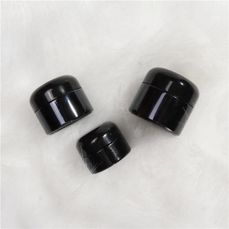 Wholesale Luxury Custom 15ml 30ml 50ml Matte Black Round Eye Skin Face Glass Cream Jar Cosmetic Jars