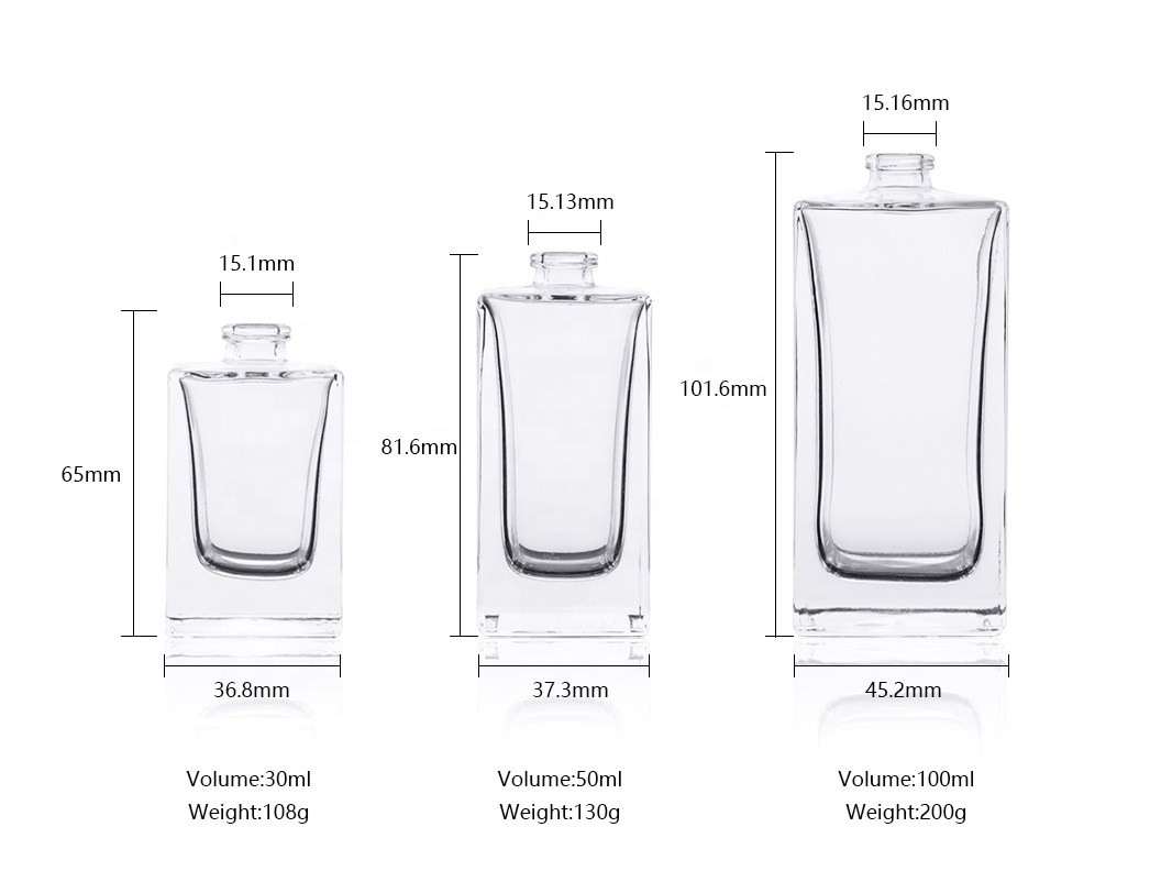 Wholesale Luxury Custom Empty 30ml 50ml 100ml Wooden Cap Glass Spray Perfume bottles with paper box