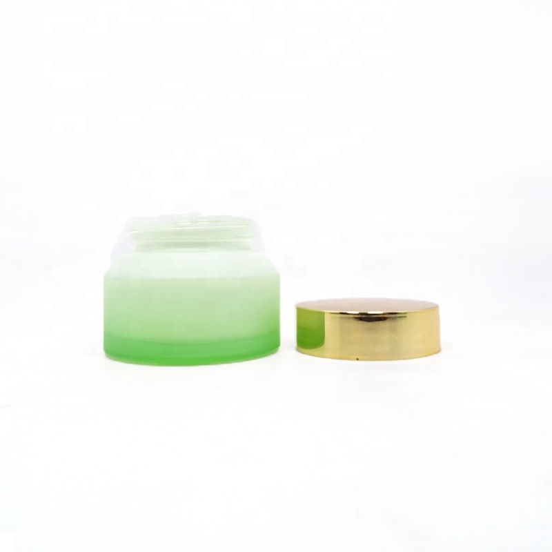 Wholesale Luxury Custom Frosted Green Cosmetic Cream Glass Jar and Bottle 15g 30g 2oz 60g