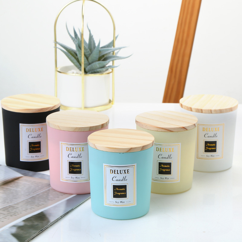 Wholesale Luxury Customized Matte Colorful Glass Candle Jars For Candle Making