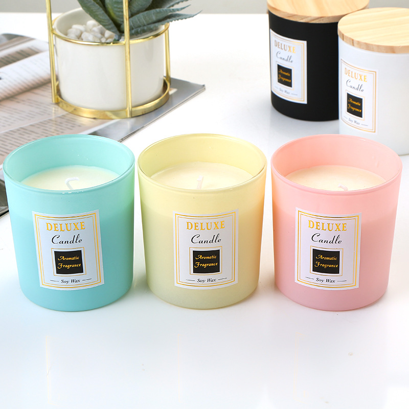 Wholesale Luxury Customized Matte Colorful Glass Candle Jars For Candle Making
