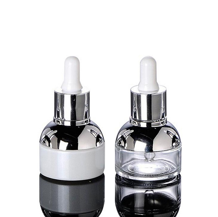 Wholesale Luxury Empty 30ml 1oz Clear Glass Dropper Bottle Essential Oil Serum Cosmetic Bottle
