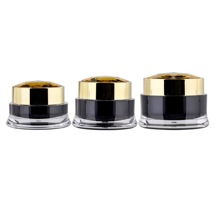 Wholesale Luxury Rose Gold Black Color Thick Wall Acrylic Cream Jars For Cosmetic