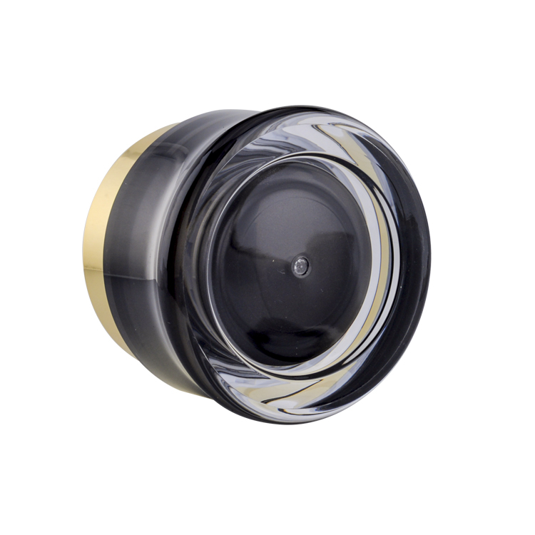 Wholesale Luxury Rose Gold Black Color Thick Wall Acrylic Cream Jars For Cosmetic