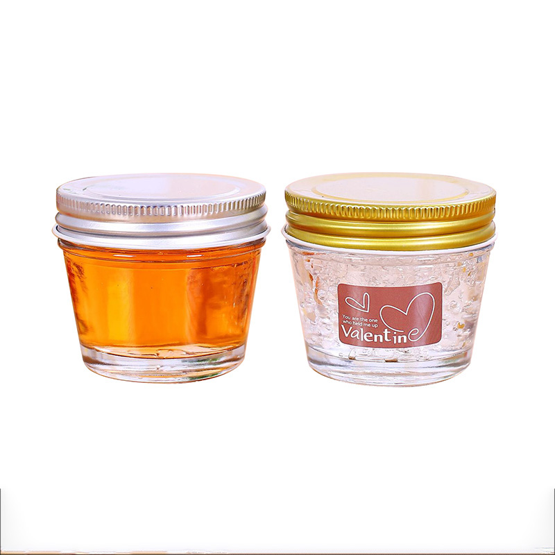 Wholesale Luxury Small 100 ml Round Hexagonal Square Mason Honey Jar Honey Glass Jar for Jam Bird's Nest Packing