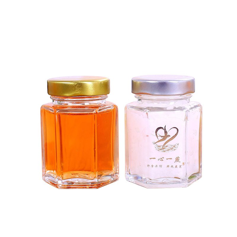 Wholesale Luxury Small 100 ml Round Hexagonal Square Mason Honey Jar Honey Glass Jar for Jam Bird's Nest Packing