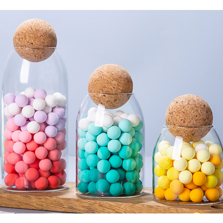 Wholesale Manufacture High Borosilicate Home Kitchen Food Storage Straight Shaped Glass Jar With Cork Lid