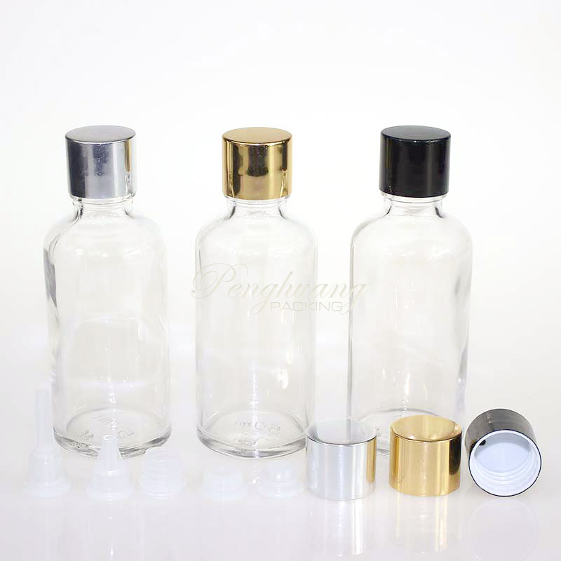 Wholesale Manufacturer 10ml 20ml 30ml 50ml 100ml Clear Glass Dropper Bottle Essential oil bottle With Screw Cap