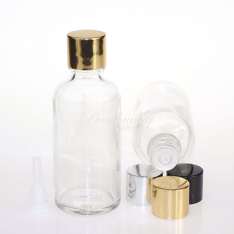Wholesale Manufacturer 10ml 20ml 30ml 50ml 100ml Clear Glass Dropper Bottle Essential oil bottle With Screw Cap