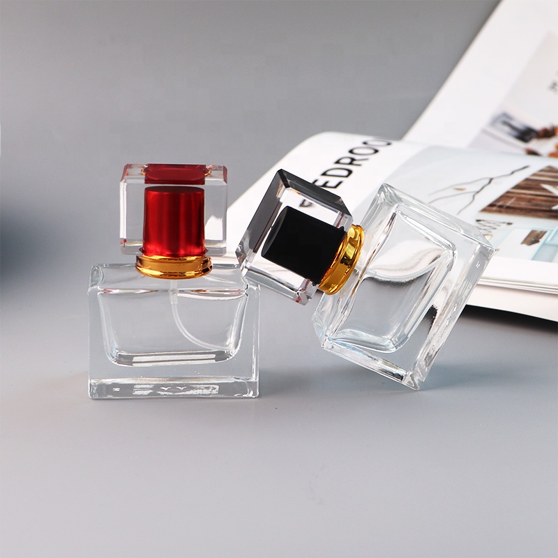 Wholesale Manufacturer 30ml 50ml Empty Refillable Square Glass Perfume Spray Bottle