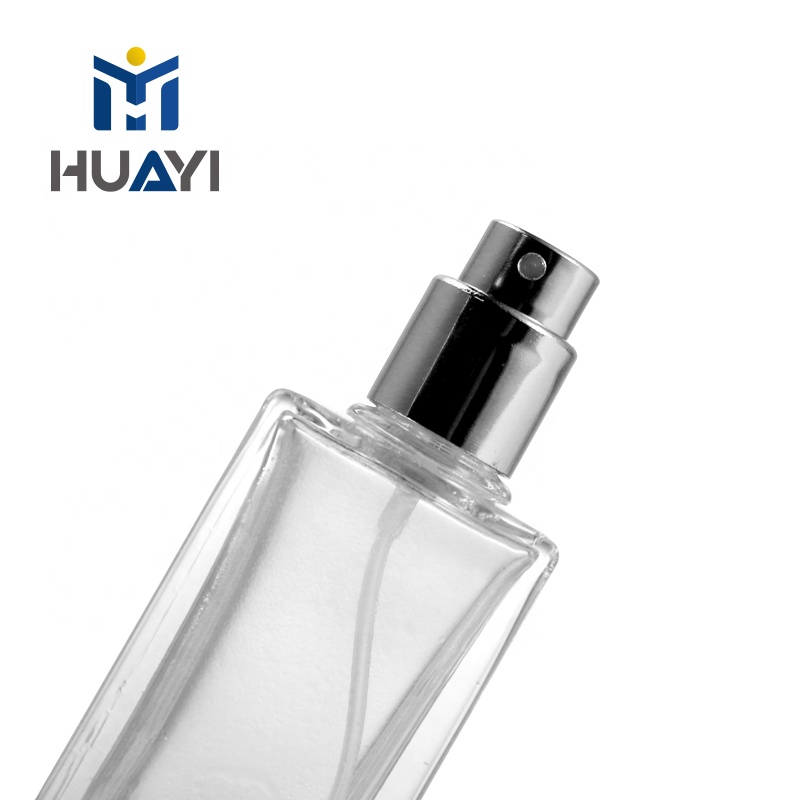 Wholesale Manufacturer Skin Care Packaging 30ml 50ml 100ml Empty Clear Square refillable Glass Spray Perfume Bottle