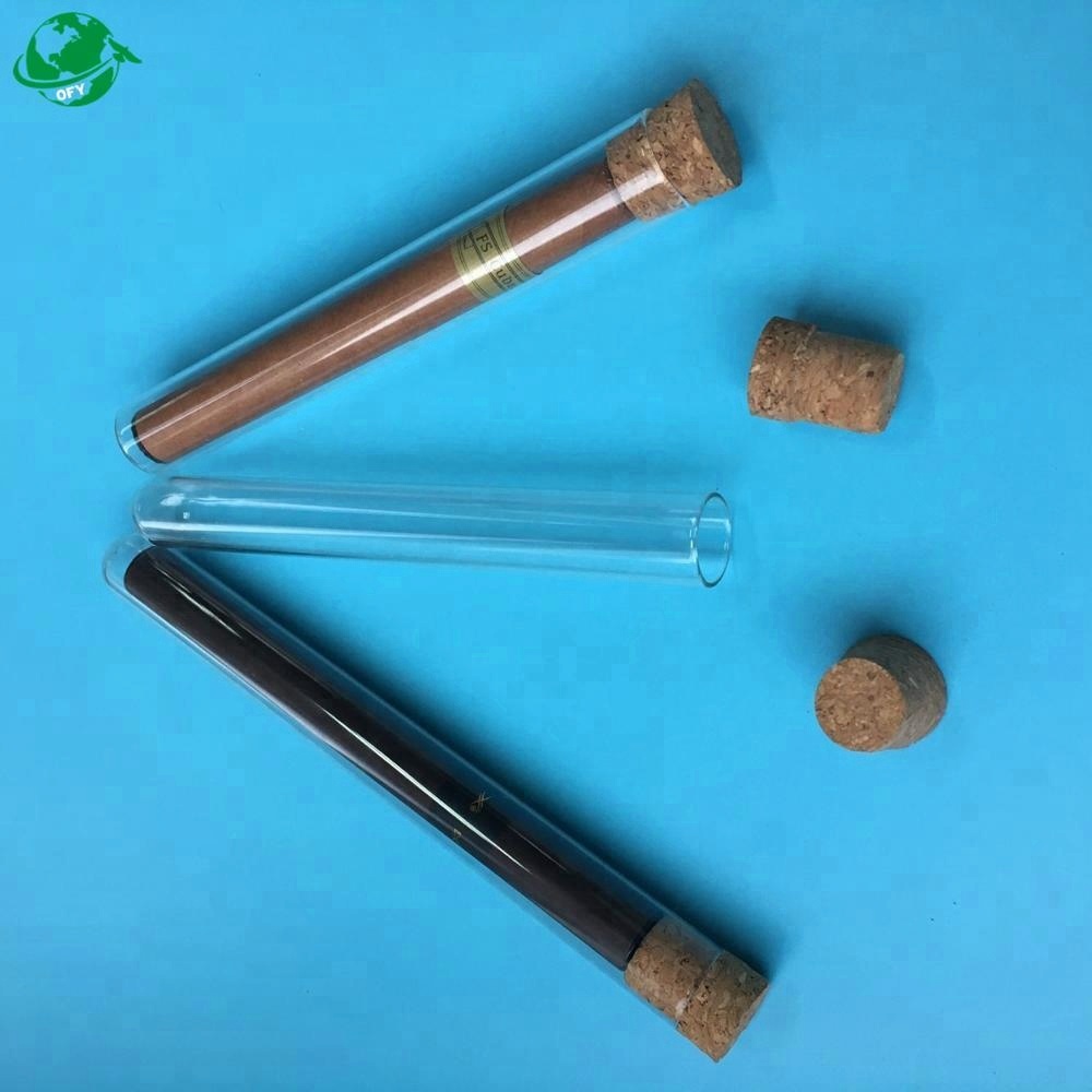 Wholesale Manufacturer oem glass cigar tubes with cork cap