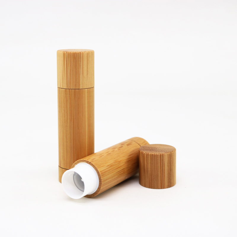 Wholesale Mini Bamboo lip gloss Tube 5g for Cosmetic Makeup Lipstick Packaging Container