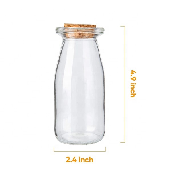 Wholesale Mini Empty 200ml Luxury Jam Jelly Candy Container Glass Jars with cork stopper